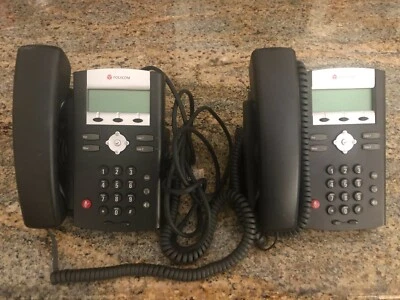 2 Polycom Phones Model  Soundpoint IP 330 SIP Rev L  2201-12330-001 NO AC/DC  - Image 1 of 4