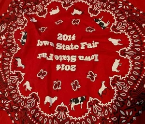 Bandana G&L clothing since 1917 Iowa State Fair 2014 hanky Kerchief souvenir red - Picture 1 of 5