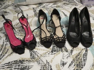3 PAIR NEW DESIGNER DRESSY EVENING HEELS SZ 10 KATE SPADE - Picture 1 of 13