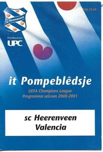 SC HEERENVEEN V VALENCIA 20 SEPTEMBER 2000 CHAMPIONS LEAGUE OVERSEAS PROG VGC - Picture 1 of 1