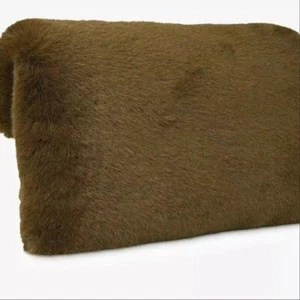 Whistles Khaki Green Faux Fur Fold-Over Clutch Bag Size Medium NEW - Picture 1 of 3