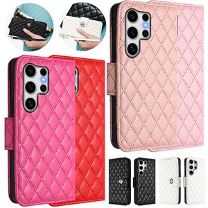 Custodia a portafoglio pieghevole in pelle per Samsung Galaxy S25 Edge S24 FE - Foto 1 di 91