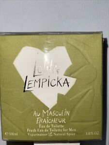 Lolita Lempicka Au Masculin FRAICHEUR EDT Spray 3.4 oz / 100 ml Sealed Box.