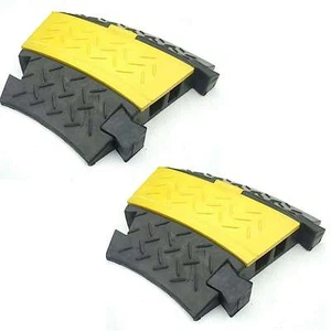 2 x 30° Biegung 2 Kanal Gummibrücke Kabelbrücke Überfahrschutz Bogen Corner Ecke - Picture 1 of 11