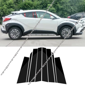 Black Pillar Trim For Toyota C-HR CHR 2016-2021 Door Cover Piano Post decor trim - Picture 1 of 6