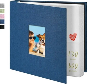 Fotoalbum 4x6 600 Fotos, Ledereinband extra große Kapazität fasst 600 Horizon - Bild 1 von 6