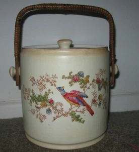 Vintage Kronherzog 20er Jahre Keksdose Keksdose bunte Vögel & Blumen - Bild 1 von 8