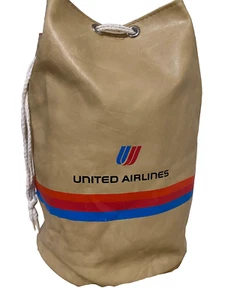 Vintage United Airlines Eimer Kordelzug Vinyl Handgepäck Tasche Made in USA von AIR-TEX - Bild 1 von 5