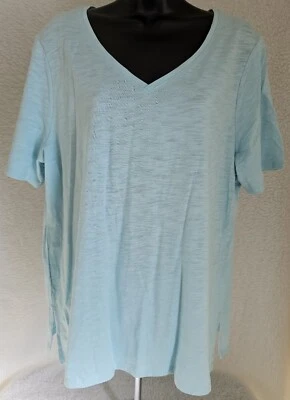 Camisa Top Blusa Chico's Mujer Talla 2P Grande Pequeña 12P 12 Pequeña Manga Corta Foto 1 de 4