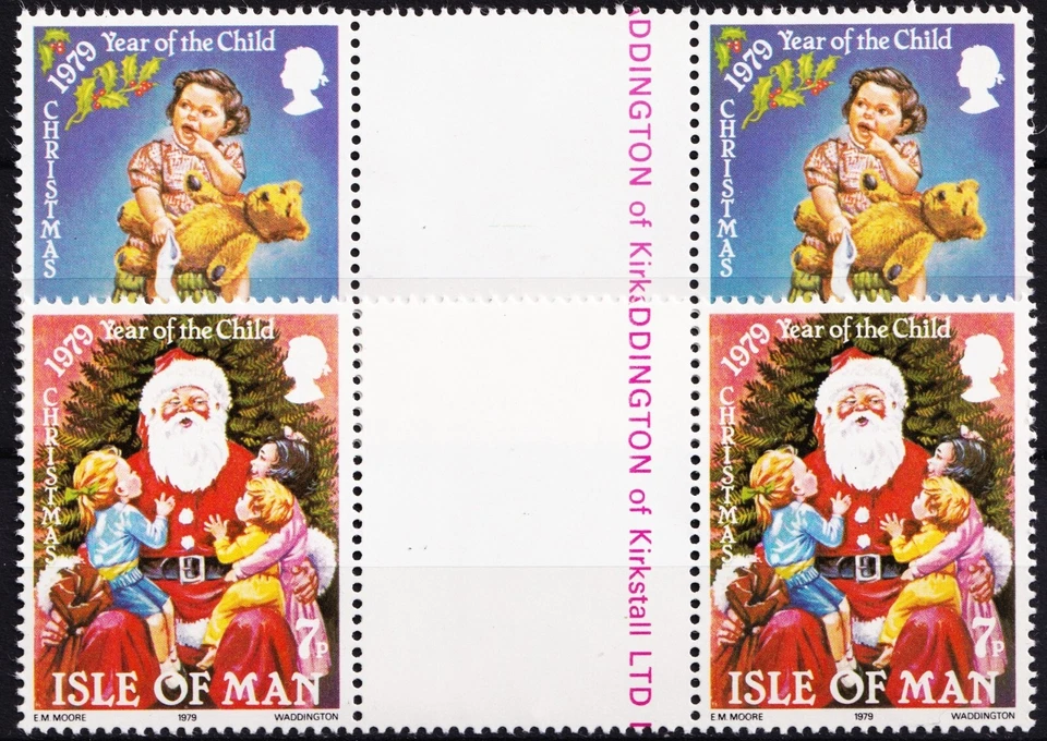 ISLE OF MAN . 1979 Christmas GUTTER PAIRS (156-157) . Mint Never Hinged - Image 1 of 1
