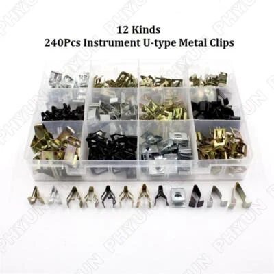 240PCS Mixed Car Console Instrument Dashboard Retainer Clips U-type Metal Clips Foto 1 de 4