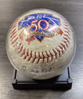 JACKIE ROBINSON 1947-1997 50 aniversario béisbol firmado automáticamente con soporte - Nuevo Foto 1 de 4