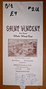 Vintage Paper Sack Bag - SAINT VINCENT WHOLE WHEAT FLOUR, LATROBE PA 2002 - Picture 1 of 1