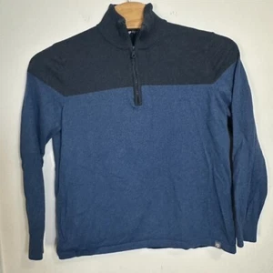 TNF The North Face Herren XL Blau Pullover Colorblock 1/4 Zip Wollmischung - Bild 1 von 4
