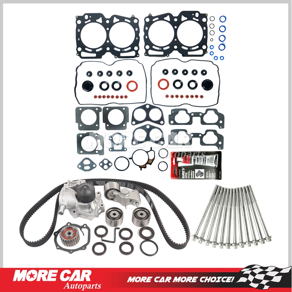 Head Gasket Timing Belt Kit Water Pump Bolts for 99-05 Subaru Outback Forester - Image 1 of 4