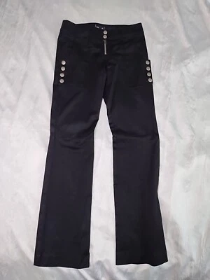 Bebe винтажные брюки размер 4 уникальный Y2K новый без ярлыков 4 кармана молнии/кнопки особенности - Изображение 1 из 4