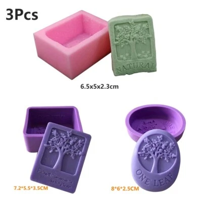 3Pcs Life Tree Shape Silicone Soap Mold Handmade Cake Candle Mould Craft Tools - Image 1 of 4