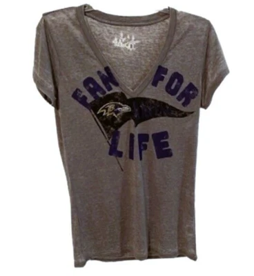 Baltimore Ravens Alyssa Milano NFL Womens Team Apparel Fan 4 Life Shirt M $32 - Image 1 of 2