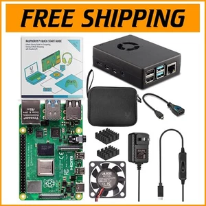 Performance-Boosting Raspberry Pi 4 4GB Starter Kit with Aluminum Cooling Case - Afbeelding 1 van 11