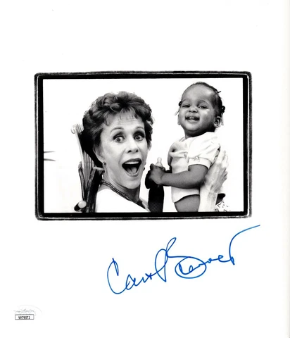 Carol Burnett autographed autograph auto signed 9x10 inch BW book page photo JSA Cover