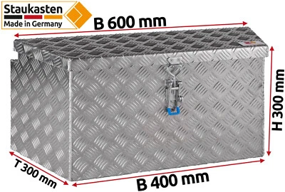 Trapez Deichselbox, Alu Riffelblech B600/400xH300xT300mm 520600 "Made in Germany - Bild 1 von 4