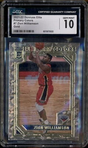 2021-22 Donruss Elite Primary Colors Gold #7 Zion Williamson /10 CGC 10 - Picture 1 of 2