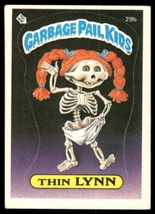 Topps Garbage Pail Kids 1985 serie 1 #29b Thin Lynn 2 estrellas espalda mate** EX - Imagen 1 de 2