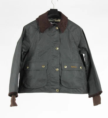 Barbour Cropped Beadnell Wax Jacket - Women's. Sage/Ancient, US 8 /61731/ - Image 1 of 4