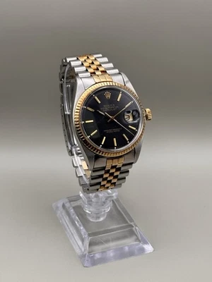 Rolex Datejust 1601 Black “pie-pan” Dial Two Tone 14k Vintage Rare 1968 Cal.1570 - Image 1 of 4