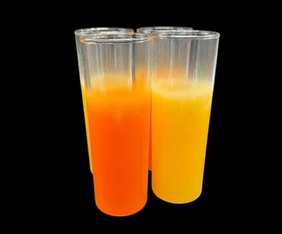 Juego de 4 Gafas Highball Blendo Naranja Amarillo Vintage Mediados de Siglo Moderno MCM Foto 1 de 4