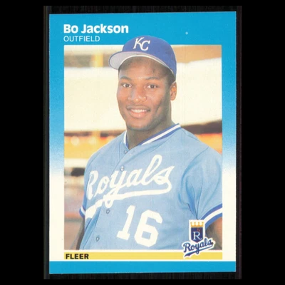 Tarjeta de béisbol Bo Jackson Rookie #369 1987 Fleer brillante Kansas City Royals MLB casi nueva Foto 1 de 3