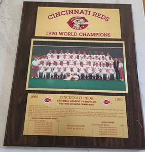 Cincinnati Reds 1990 World Series Champions 12.75" x 15.75" Plaque SEE PICS - Picture 1 of 6