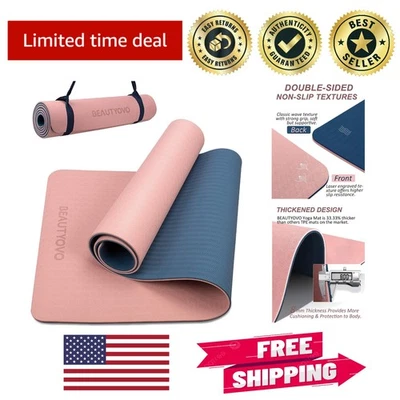 Tapete de ioga TPE de 1/3 polegadas de espessura com alça - Ideal para exercícios de Pilates e chão - Imagem 1 de 4