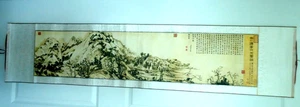 Vintage (1898-1989) Landscape & Calligraphy Scroll Long Size-70x16 in - Picture 1 of 21