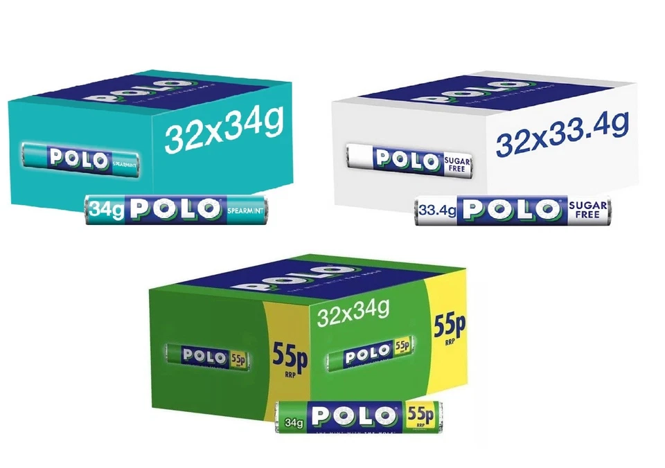 NESTLE POLO Sugar Free Original Mint Spearmint 32 ROLLS x 34g - Image 1 of 1