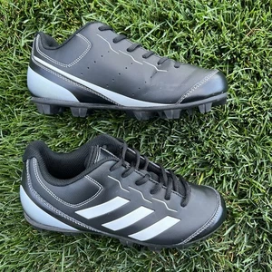 Adidas Baseball Cleats Youth Boys Size 3 Black & White Low Athletic Shoes - Picture 1 of 6