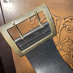 Versace wide Brown Leather belt 80/32 xs - Bild 1 von 7