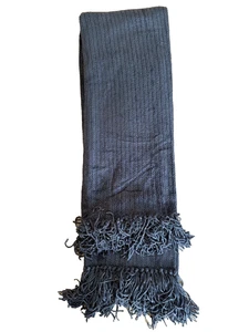 Restoration Hardware Slate Blue Chenille Cotton Blend Throw Twin Blanket 54 x 75 - Picture 1 of 17