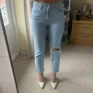 Paige noella Light Blue Ripped Washed High Waisted Jeans Size 26 - Picture 1 of 10