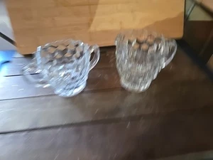 Vintage Clear Glass Block Cube Sugar & Creamer VGC 3x3 - Picture 1 of 5