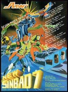 SINBAD 7__Original 1982 Trade AD / Arcade Game Promo / Flyer / advertisement - Picture 1 of 1