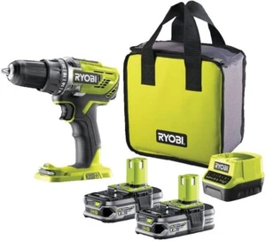 RYOBI 18V ONE+ Perceuse Visseuse Sans Fil + 2 Batteries x 1,5Ah + Sac + Chargeur - Picture 1 of 7