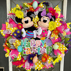 XL Mickey & Minnie Mouse Easter Egg Front Door Wreath, Home Decoration Decor