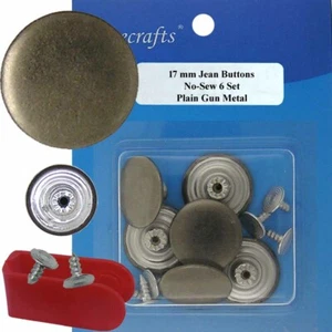 Botones de jean tack de metal de repuesto sin costura de 17 mm CT. 6 (1C55F) con herramienta - Imagen 1 de 3