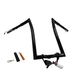 Black 12" Prewired Ape Hanger Handlebar 1.25" 25mm For 2008-2013 Road Glide - Picture 1 of 12