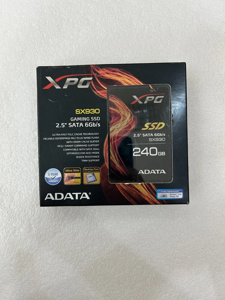 NEW ADATA XPG SX930 2.5" 240GB SATA 6Gbps UltraSlim Gaming SSD ASX930SS3-240GM-C - Image 1 of 2