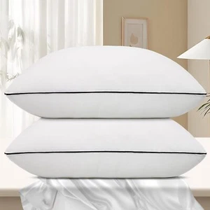 Sleeping Super Soft Down Alternative Microfiber Filled Pillows for Hotel 2 Pack - Picture 1 of 7