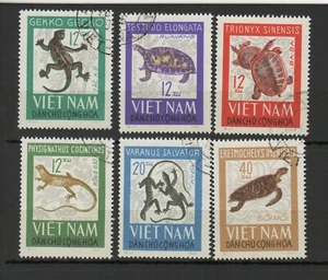 Vietnam du Nord 1966 reptiles série de 6 timbres oblitérés /TR8412 - Picture 1 of 1