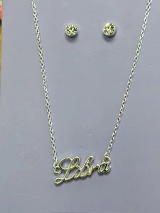 Claire’s Girls Libra Zodiac Astrological Symbol Necklace Sign Silver Tone - Picture 1 of 2