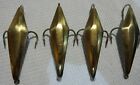 Lot of 4 Ice fishing Hooks Jig Lure Brass lead Vintage Crankbait for Perc  7653